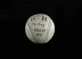 Smithsonian photo of softball from the Heart Mountain Relocation Center