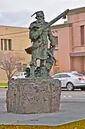 Sculpture of Snake River Fur Trapper by Roy Reynolds on the bank of the Snake River (along the River Walk) in Idaho Falls