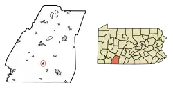 Location of Garrett in Somerset County, Pennsylvania