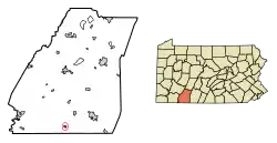 Location of Salisbury in Somerset County, Pennsylvania.