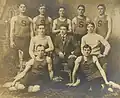 Joe Leithead, seated second row left in turtleneck, c. 1905-1906