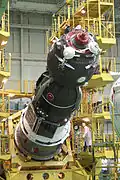 The Soyuz TMA-04M spacecraft during pre-launch processing on 8 May 2012.