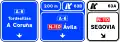 S-373 Signs on the highway or dual carriageway road. Two immediate exits very close to a conventional highway and its own direction