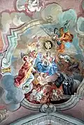 Ceiling of St Ulrich Church in Pillersee, Tyrol, Austria