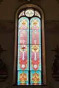 Stained glass window in the nave