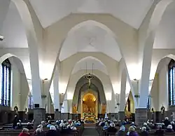 Interior of St Oswald, Old Swan (1951–57; grade II)