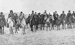 1914, Staff of Armenian volunteers; Khetcho, Dro, and Armen Garo