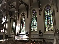 Stained glass on the left side of the cathedral
