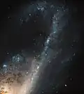 Detail of a region of extremely rapid star formation in this "starburst galaxy".[15]
