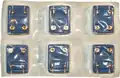 Starter studs in packaging. Such studs can be used only with older designs of ear-piercing guns.