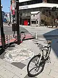 Historic starting point of Ōme-kaidō at Meiji-dōri and Shinjuku-dōri