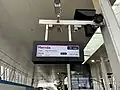 A station PID on Platform 1 displaying a Mernda-bound service