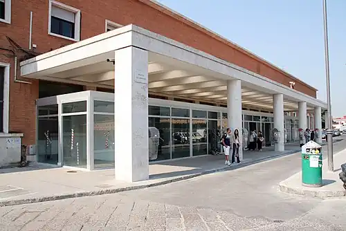 View of the passenger building.