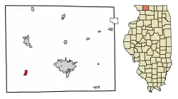 Location of Pearl City in Stephenson County, Illinois.