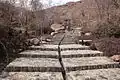 Steps and narrow water channel.