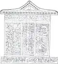 Archaeological illustration of the left (west) side of Wirkak's sarcophagus.