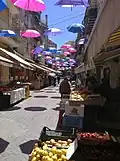 The Strata 'a foglia market today.