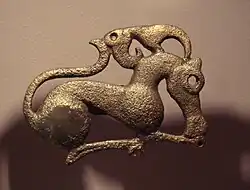 Stylized horse and bird, Tomb of Tegermansu I, Eastern Pamirs, Tajikistan, 4th century BCE