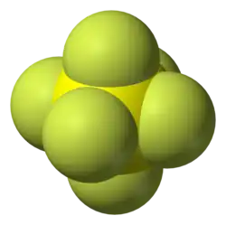 Spacefill model of sulfur hexafluoride