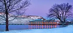 Swan Falls Dam at sunrise
