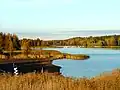 Autumnal view on Vartiokylänlahti bay