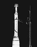 TIROS-2 satellite atop of a Delta rocket during a mock countdown on Pad 17A