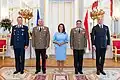 President Katalin Novák promotes Colonels to Brigadier General, Sándor palace, August 15 2023