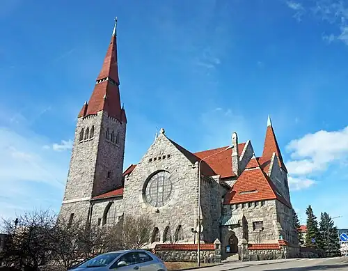 Tampere Cathedral in the Finnish National Romantic Style by Lars Sonck (1902–1907)