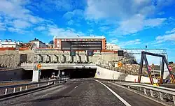 Image 55Tunnels, such as the Tampere Tunnel, allow traffic to pass underground or through rock formations. (from Transport)