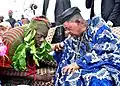 Lamidi Adeyemi, Alaafin of Oyo (on the right) and Jimoh Olajide Titiloye, Olu of Igboora