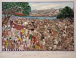 Langar at the camp of Bir Singh Naurangabad, Punjab, c. 1850.
