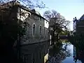 The restored Old Malthouse on the Castle Mill Stream and Tidmarsh Lane, dating from the early 19th century.