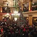 The lobby at Christmas