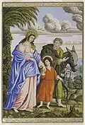 The Return from the Flight into Egypt, 1689. Muhammad Zaman. Harvard Art Museums. Based on a Lucas Vorsterman I engraving after Rubens