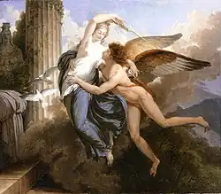 The Reunion of Cupid and Psyche, c. 1789–1792, 13 7/8 × 15 3/4 in. (35.25 × 40.01&nbsp;cm), preparatory study, LACMA.[26]