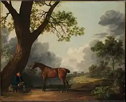 The Third Duke of Dorset's Hunter with a Groom and a Dog (1768), oil on canvas, 101.6 x 126.4&nbsp;cm., Metropolitan Museum of Art