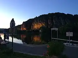 The rockface across the Meuse river from Marche-les-Dames where Albert I of Belgium drew his last breath