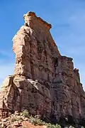 Climbers at the top of the first pitch of Otto's Route