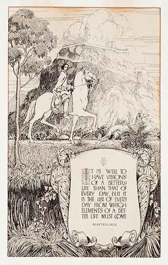 Decorative Landscape: Quotation from Maurice Maeterlinck, c. 1908. 32.6 x 19.5&nbsp;cm. Ink on paper. McMichael Canadian Art Collection, Kleinburg
