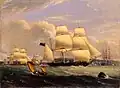 Three-Masted British Barque by Henry Moses, c. 1820-1840