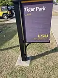 Tiger Park information sign showing address and year built