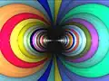 Newton fractal for p(z) = sin z, coloured by root reached, shaded by number of iterations required