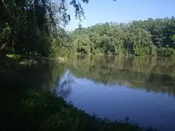 Tisa River in Tivadar, Hungary.