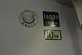 Train fleet number with builder's name and Laurel Prize plate