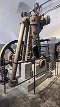Engine used to produce electricity for the factory