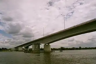 The E 75 crossing the Vistula near Toruń, Poland