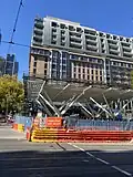 Glass canopy under construction, 2025.