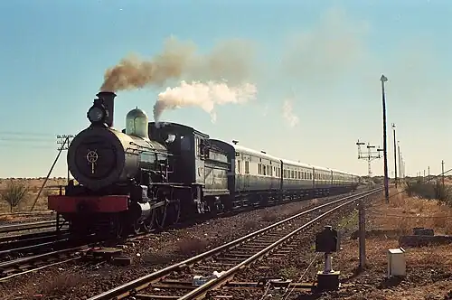 Class 6J 645 on the Kimberley De Aar Line – 1 January 1990
