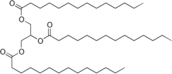 Skeletal formula of trimyristin