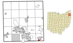 Location of Maplewood Park in Trumbull County, Ohio.